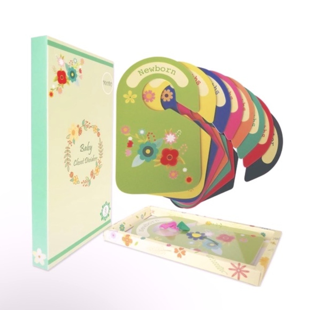 NEW! Double Sided Baby Closet Dividers Flower Design Set Pack of 8